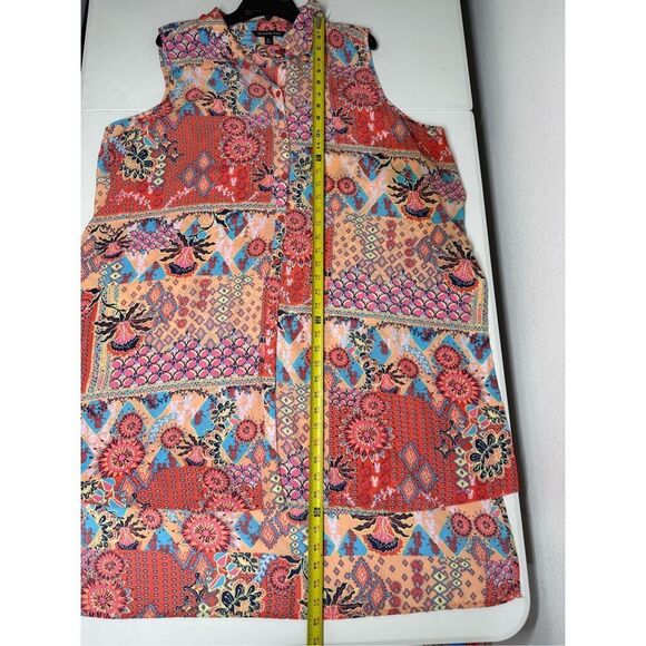 Zac & Rachel Women’s Bohemian Button Down Long Line Peach Dress Size 3X - Picture 9 of 14